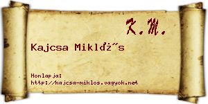 Kajcsa Miklós névjegykártya